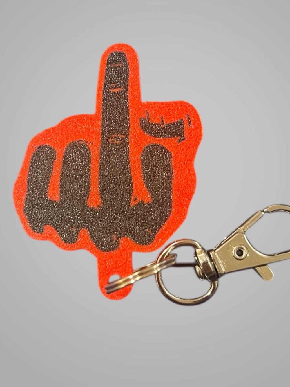 3d Custom Middle Finger Keychain - Red and Black